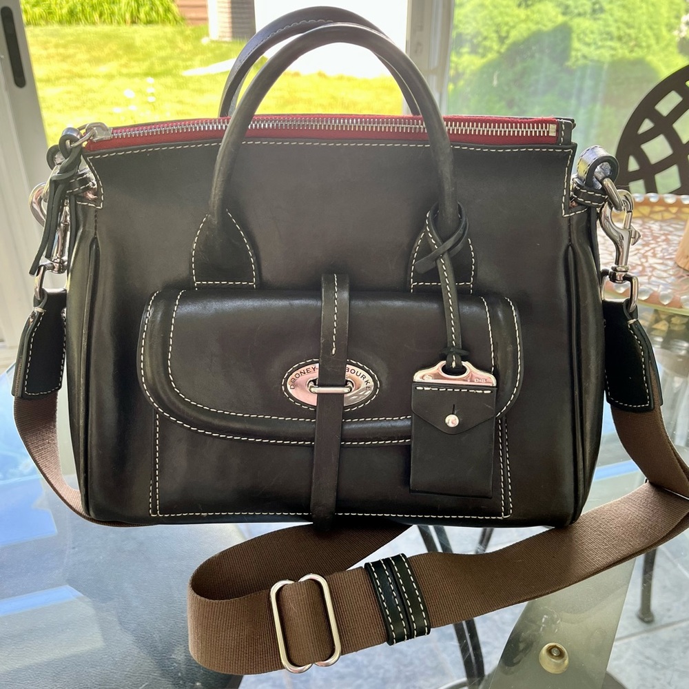Dooney & Bourke Florentine Toscana Small Front Pocket Satchel Pine Green